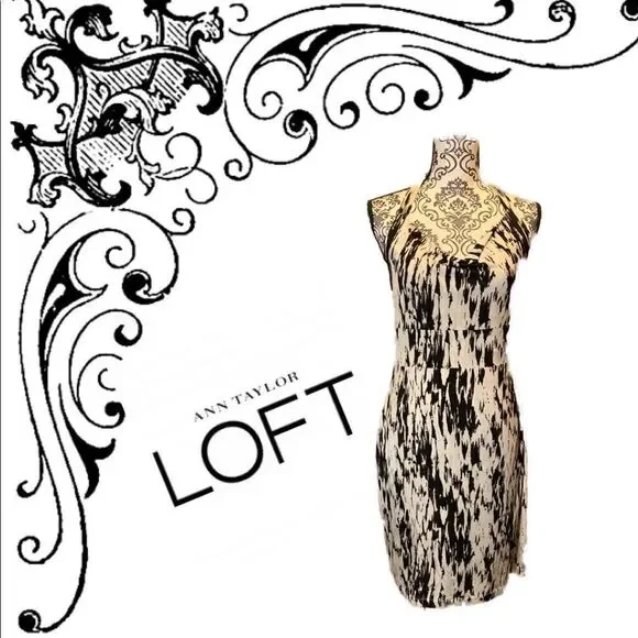 Ann Taylor black &white halter dress - Picture 2 of 8